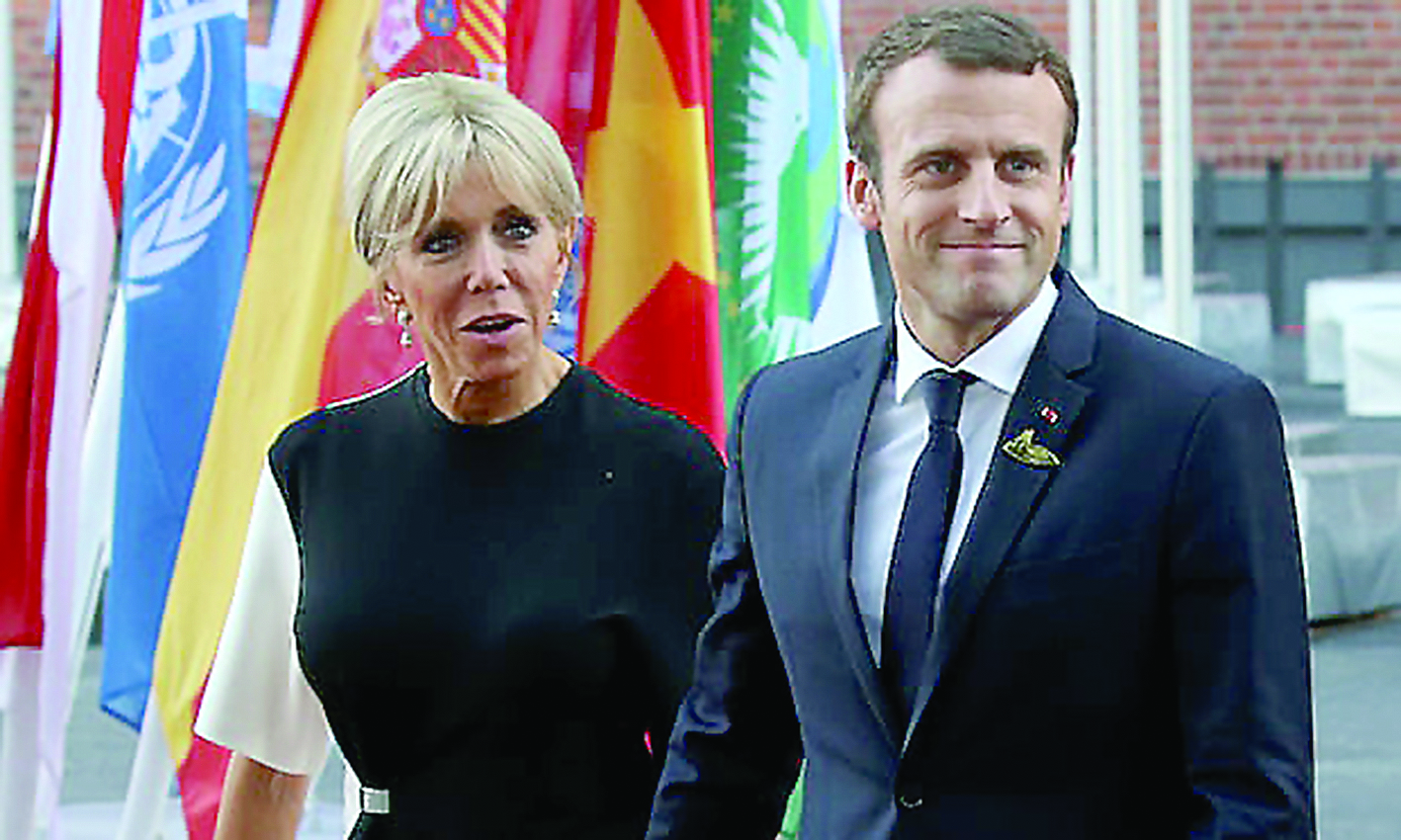 Tổng thống Pháp và phu nhân Brigitte Macron. Ảnh: Getty Images