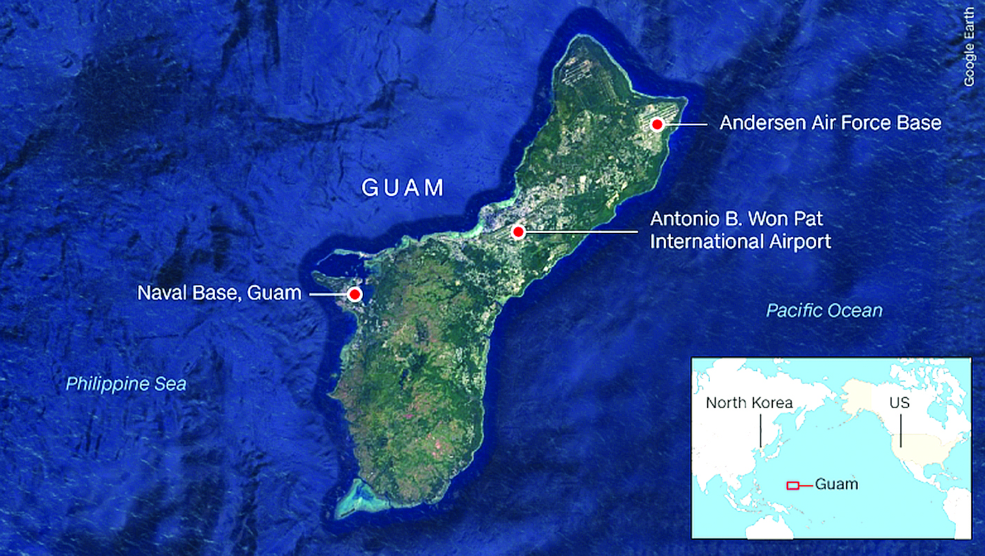 Guam là tiền đồn quân sự quan trọng của Mỹ ở Thái Bình Dương, cách Triều Tiên khoảng 3.500 km. Ảnh: CNN