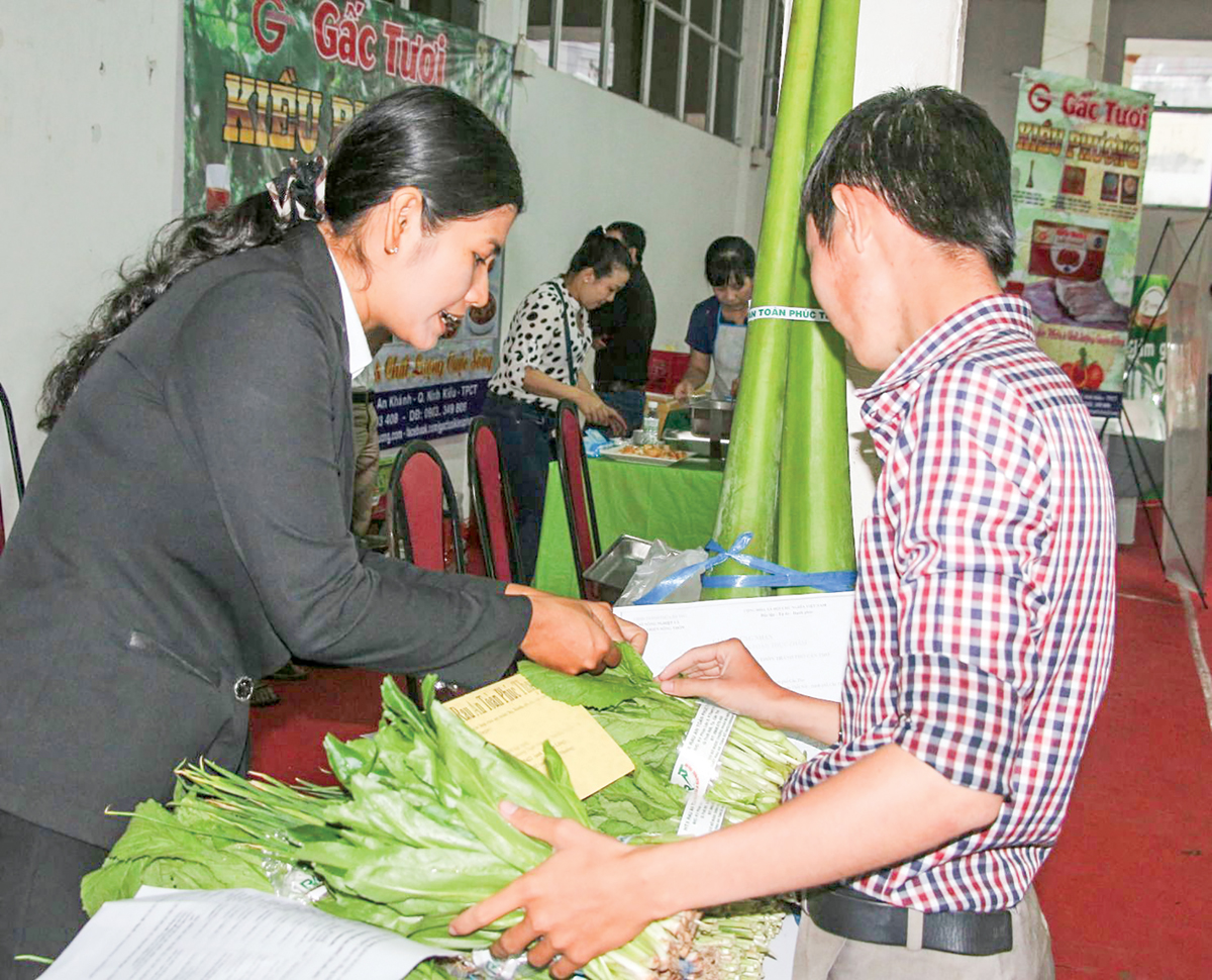 Hoạt động quảng bá sản phẩm rau an toàn của TP Cần Thơ tại hội nghị quảng bá thực phẩm an toàn do Trung tâm Xúc tiến Đầu tư - Thương mại và Hội chợ triển lãm Cần Thơ tổ chức.