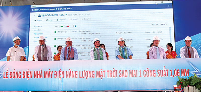 Tập đoàn Sao Mai tổ chức lễ đóng điện Nhà máy điện mặt trời lớn nhất Việt Nam.