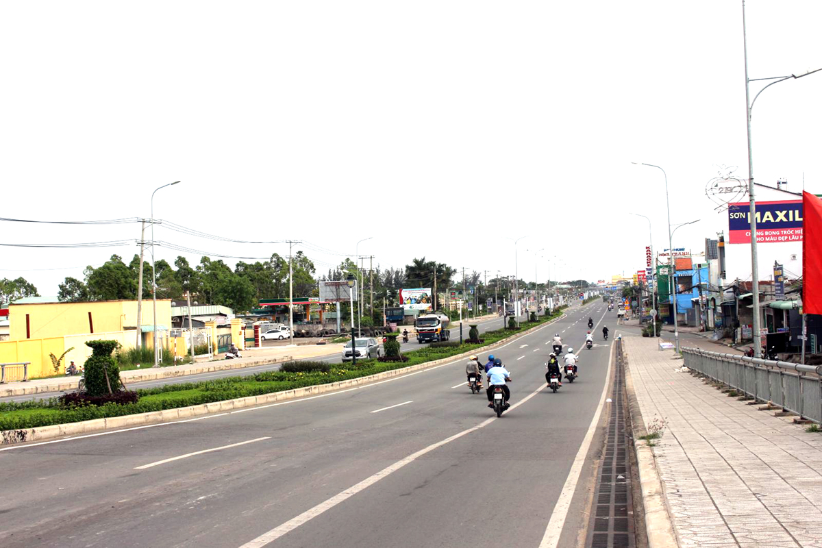 Đoạn đường Lê Hồng Phong đi qua địa bàn phường Trà An xây dựng khang trang, góp phần thay đổi diện mạo đô thị.