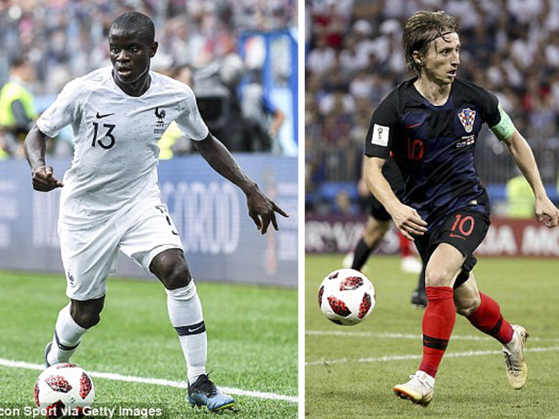 20 năm chờ đợi của Pháp
hay lần đầu tiên cho Croatia? Kante (trái) hay Modric sẽ giành chiến thắng? Ảnh: Getty