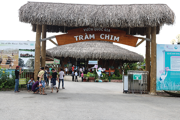 Khách du lịch tại Vườn Quốc gia Tràm Chim, huyện Tam Nông, tỉnh Đồng Tháp. Ảnh: NGUYỄN TOÀN