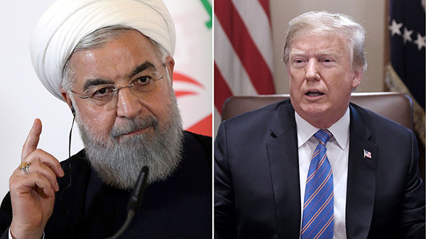 Tổng thống Iran Rouhani (trái) và ông Trump. Ảnh: Sky News
