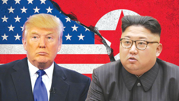 Tổng thống Mỹ Donald Trump (trái) và lãnh đạo Triều Tiên Kim Jong-un. Ảnh: TownPress