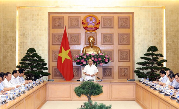 Thủ tướng Nguyễn Xuân Phúc phát biểu tại buổi làm việc. Ảnh: THỐNG NHẤT/TTXVN