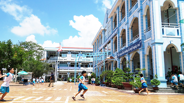 Một góc Trường Tiểu học Trần Hưng Đạo- là một trong số trường đạt chuẩn quốc gia của quận Ô Môn. Ảnh: B.KIÊN 