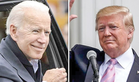 Ông Biden (trái) có thể gặp ông Trump trong cuộc bầu cử tổng thống năm 2020.