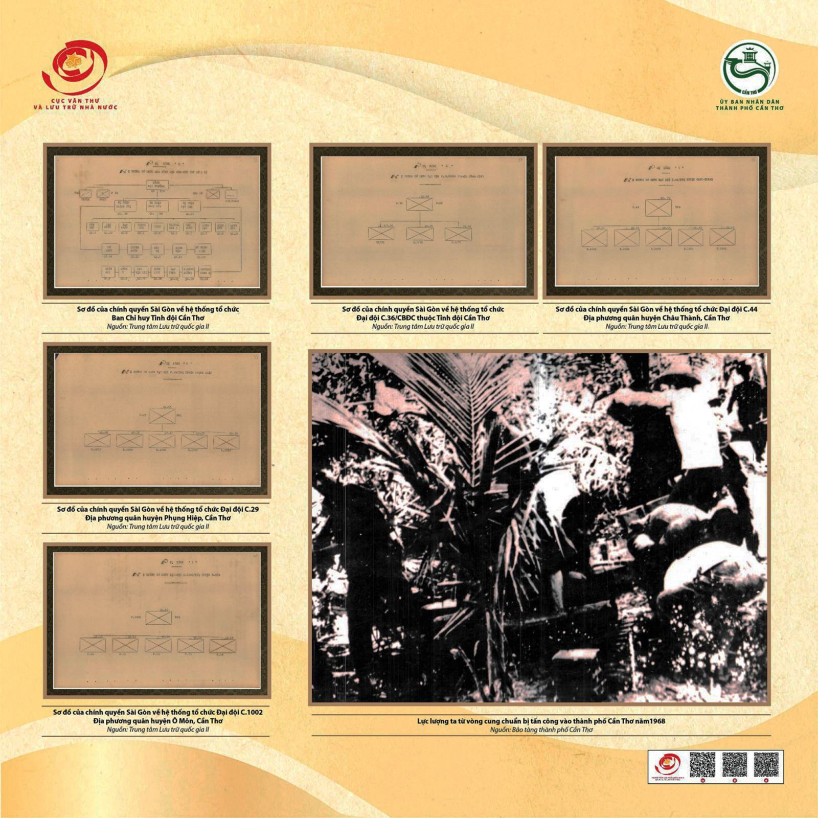 Một số tài liệu, hình ảnh về cuộc tấn công và nổi dậy của quân dân TP Cần Thơ năm 1968 được trưng bày tại Triển lãm. Ảnh: LỆ THU