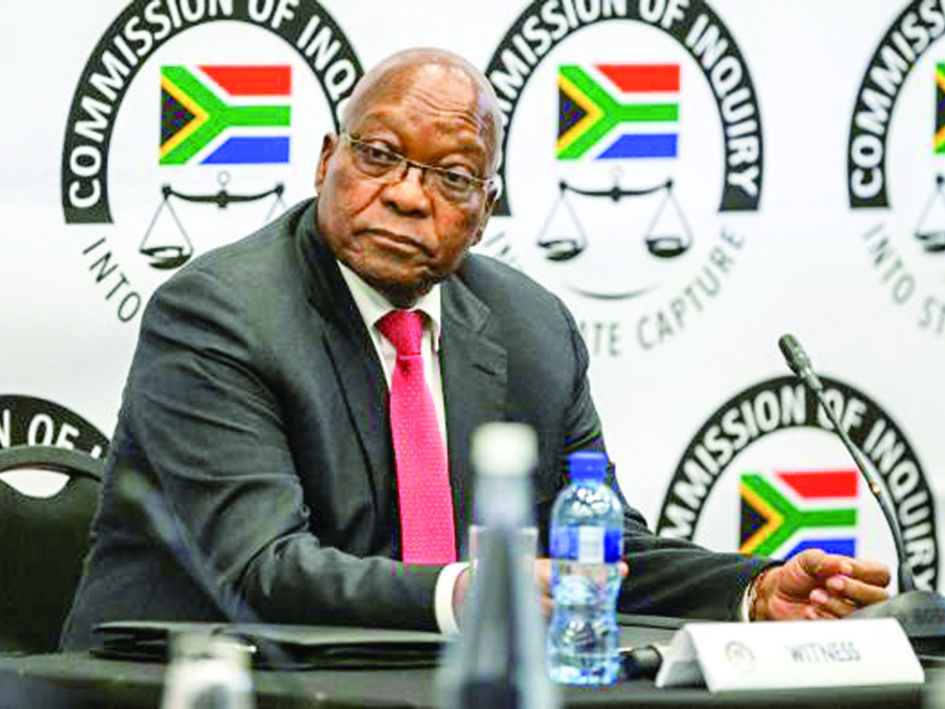 Ông Zuma tại phiên thẩm vấn hôm 15-7. Ảnh: BBC