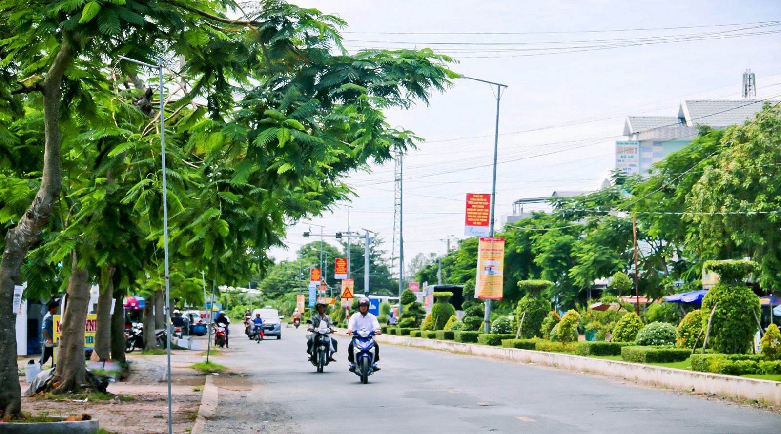 Đô thị trung tâm Vĩnh Thạnh khởi sắc Một góc đô thị thị trấn Vĩnh Thạnh.