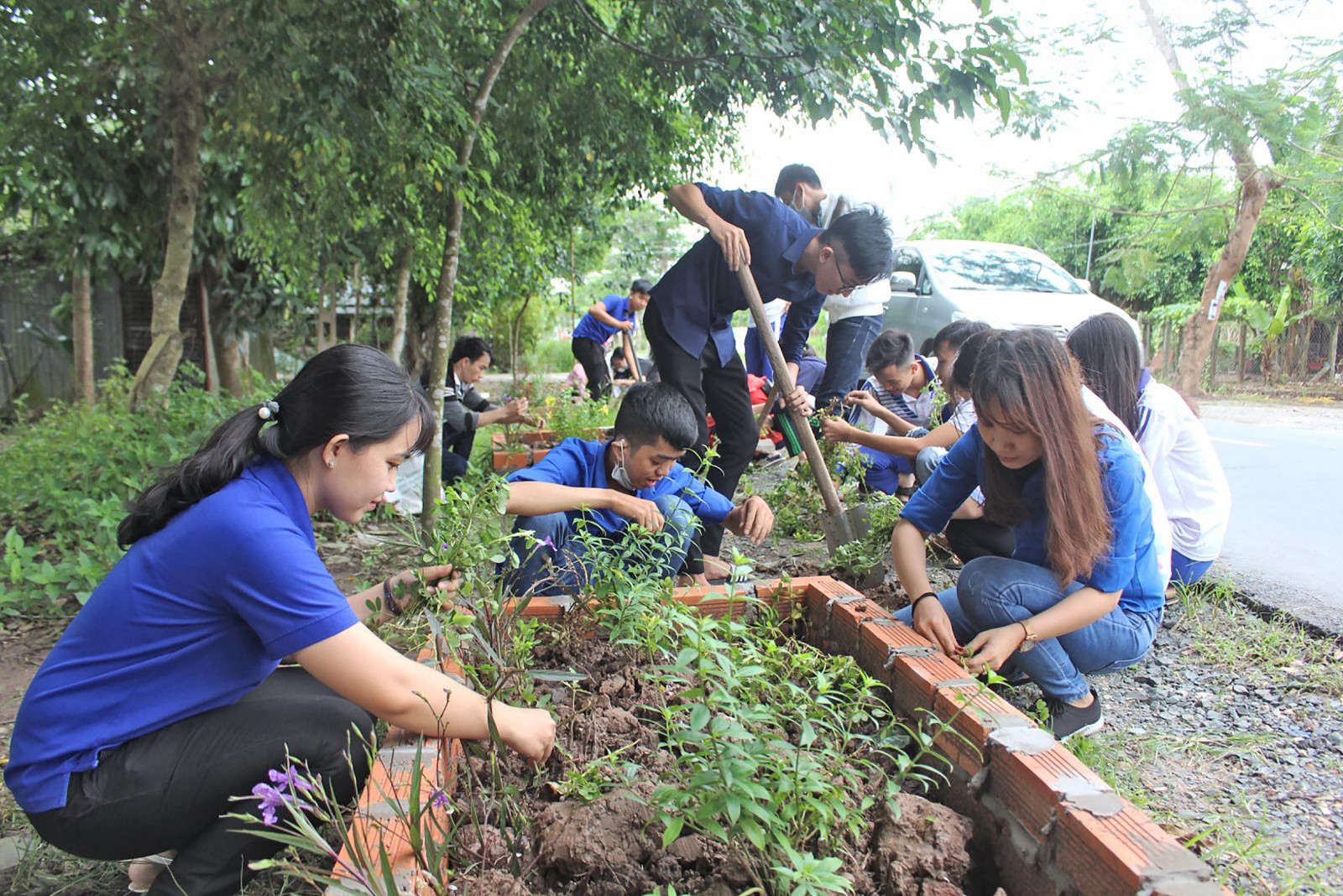 Tuổi trẻ Thới Lai bảo vệ môi trường Đoàn viên thanh niên xã Thới Thạnh vệ sinh môi trường, trồng hoa trên tỉnh lộ 922.