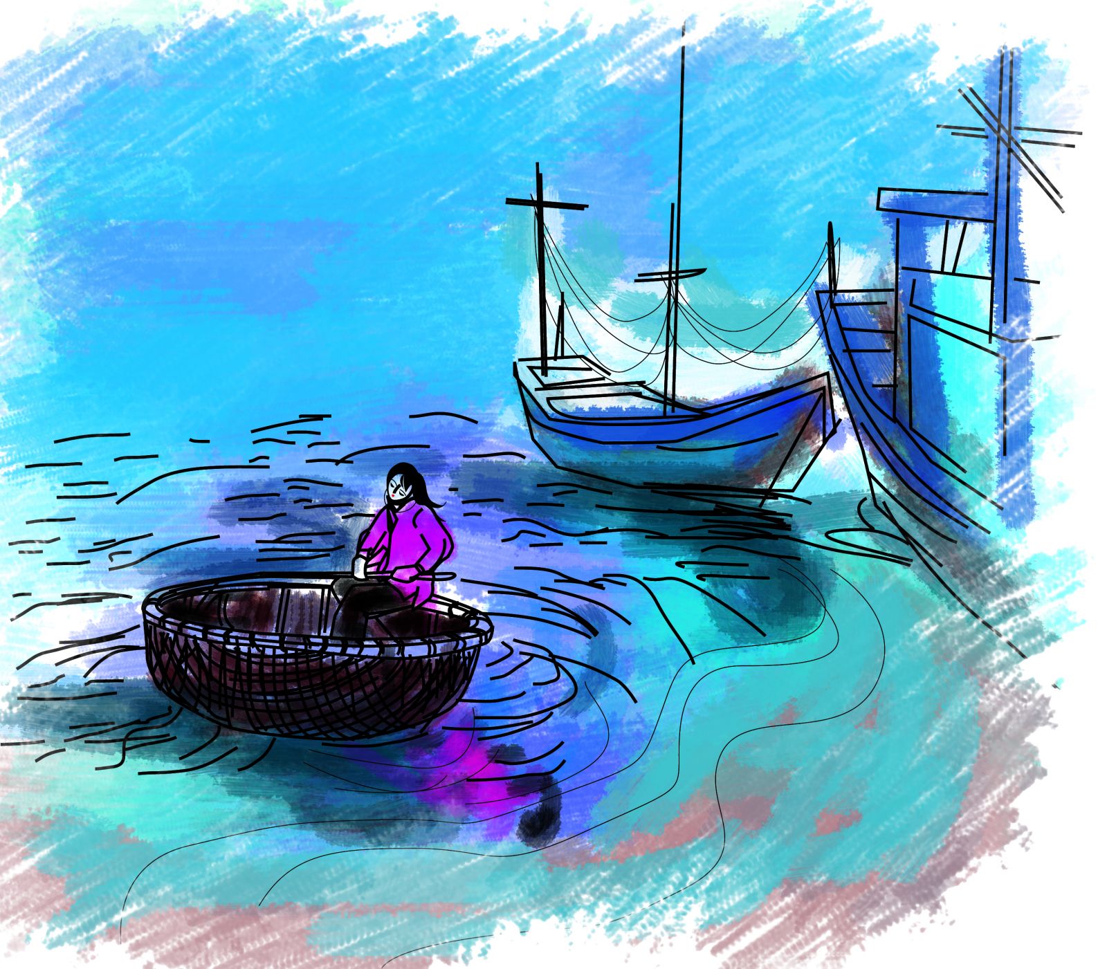 Bé tập vẽ chiếc thuyền hướng dẫn bé vẽ và tô màu chiếc thuyền  How to  draw a boat  YouTube
