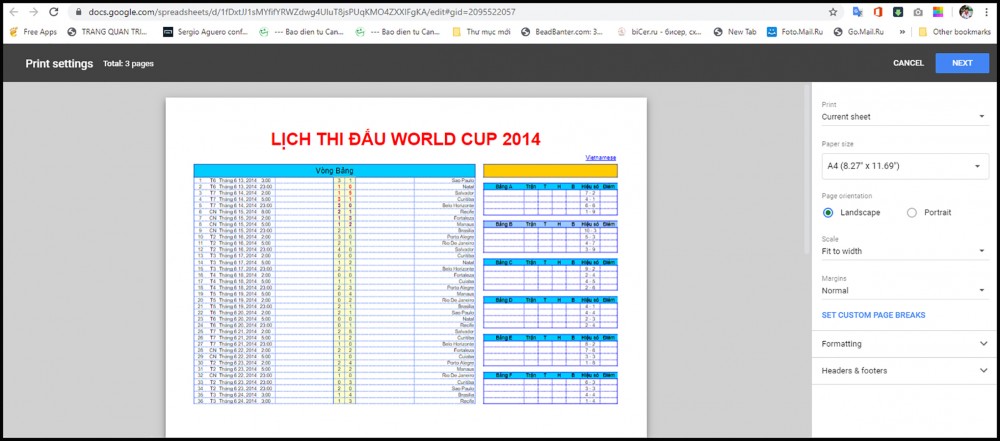 Cách In Tập Tin Bảng Tính Trong Google Sheets - Báo Cần Thơ Online