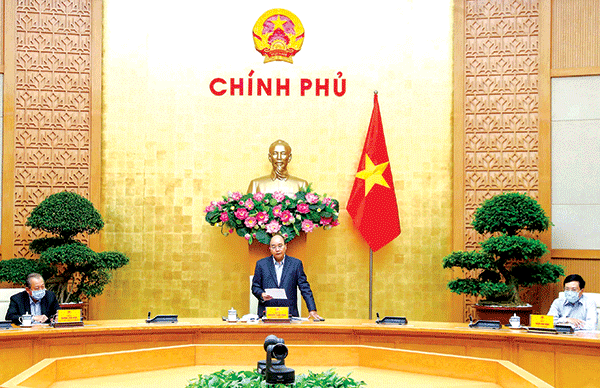 Thủ tướng Nguyễn Xuân Phúc phát biểu. Ảnh: THỐNG NHẤT – TTXVN