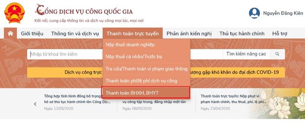 Hướng dẫn gia hạn thẻ bảo hiểm y tế trên Cổng Dịch vụ công Quốc gia