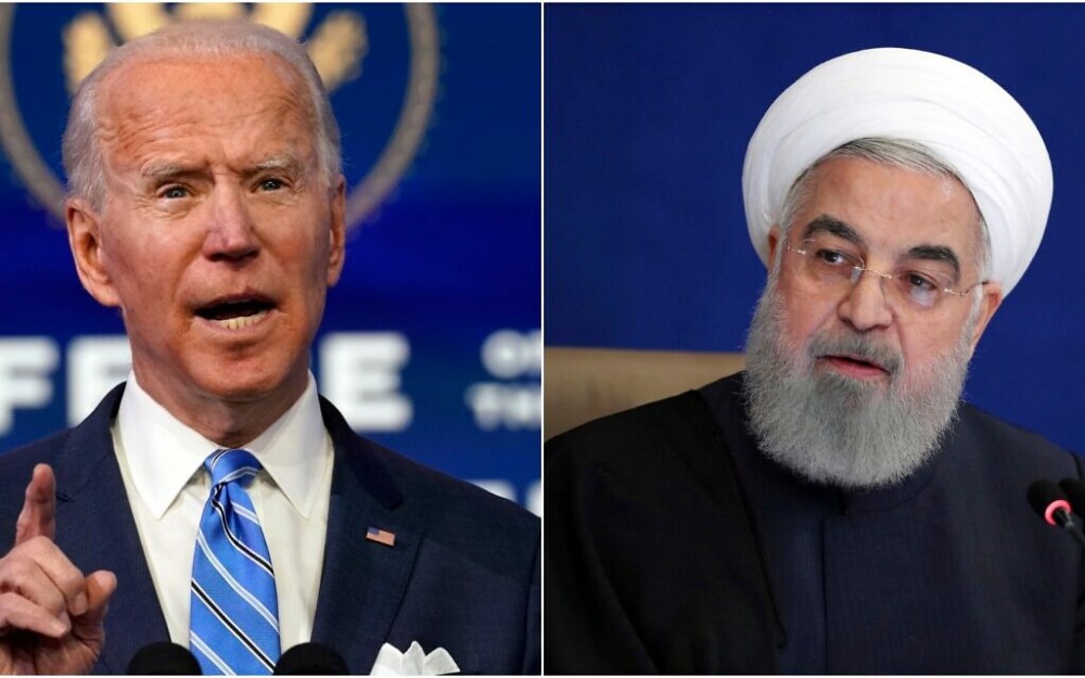 Tổng thống Mỹ Biden (trái) và người đồng cấp Iran Hassan Rouhani. Ảnh: AP