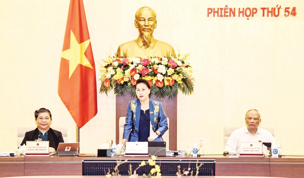 Chủ tịch Quốc hội Nguyễn Thị Kim Ngân phát biểu khai mạc. Ảnh: Trọng Đức - TTXVN