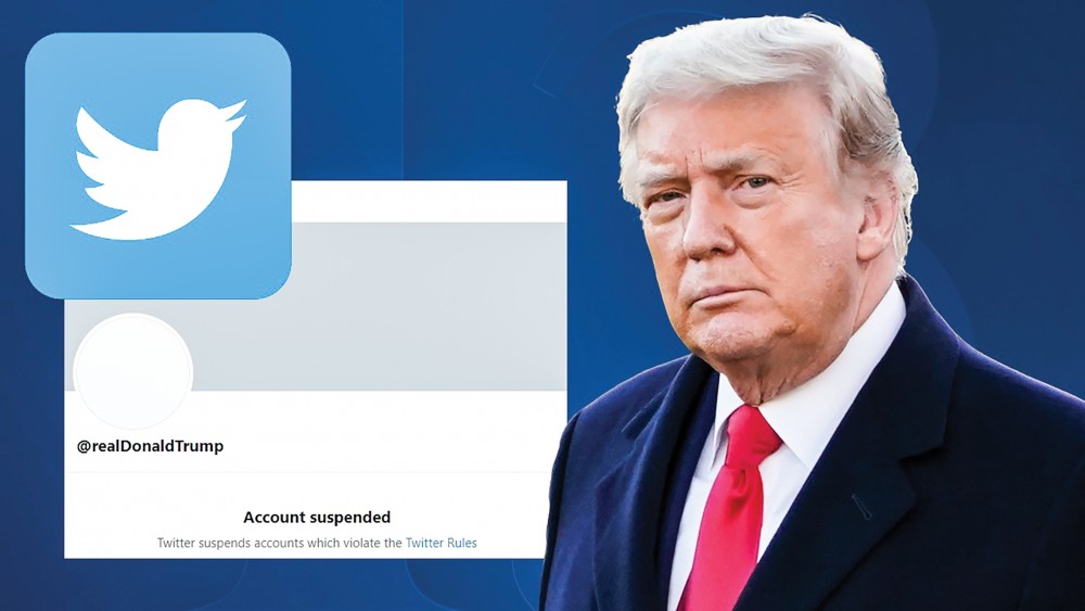 Ông Trump sắp tái xuất Tài khoản Twitter của ông Trump bị cấm vĩnh viễn sau vụ bạo loạn. Ảnh: Slate