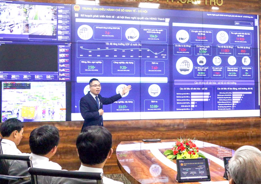 Trung tâm chỉ huy điều hành đô thị thông minh TP Cần Thơ được đưa vào hoạt động thí điểm từ cuối tháng 4-2021.