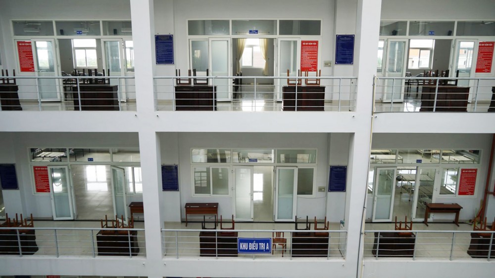 Tăng cường các biện pháp quyết liệt phòng, chống dịch Bệnh viện Dã chiến số 1. Ảnh: H.HOA