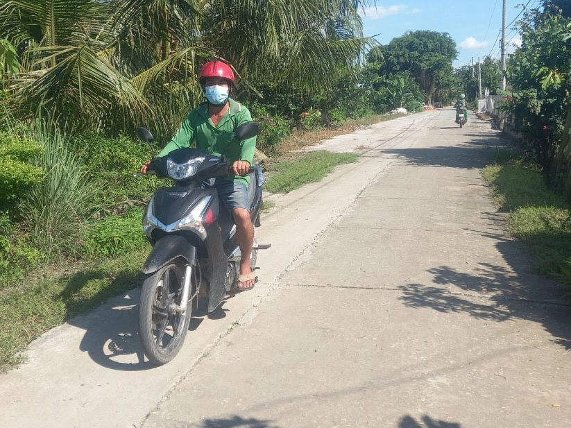 Tuyến đường giao thông ấp 6, xã Thạnh Phú, huyện Cờ Đỏ được bê tông kiên cố.