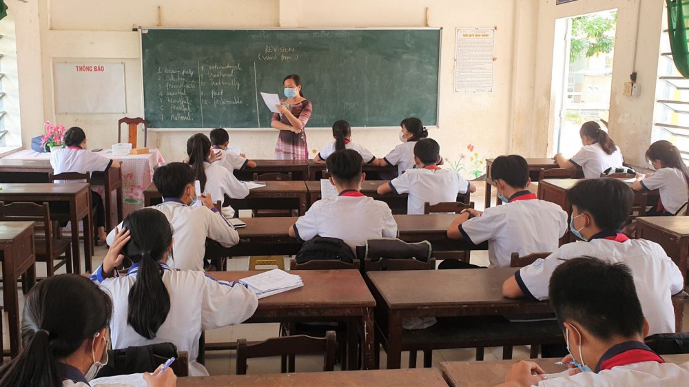 Một buổi học của cô trò Trường THCS&THPT Trường Xuân, huyện Thới Lai.
