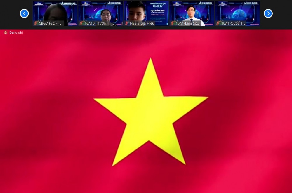 Lễ khai giảng trực tuyến Trường THPT FPT Cần Thơ: đổi mới, sáng tạo, mang màu sắc FPT Nghi thức chào cờ trang nghiêm trong buổi Lễ khai giảng
