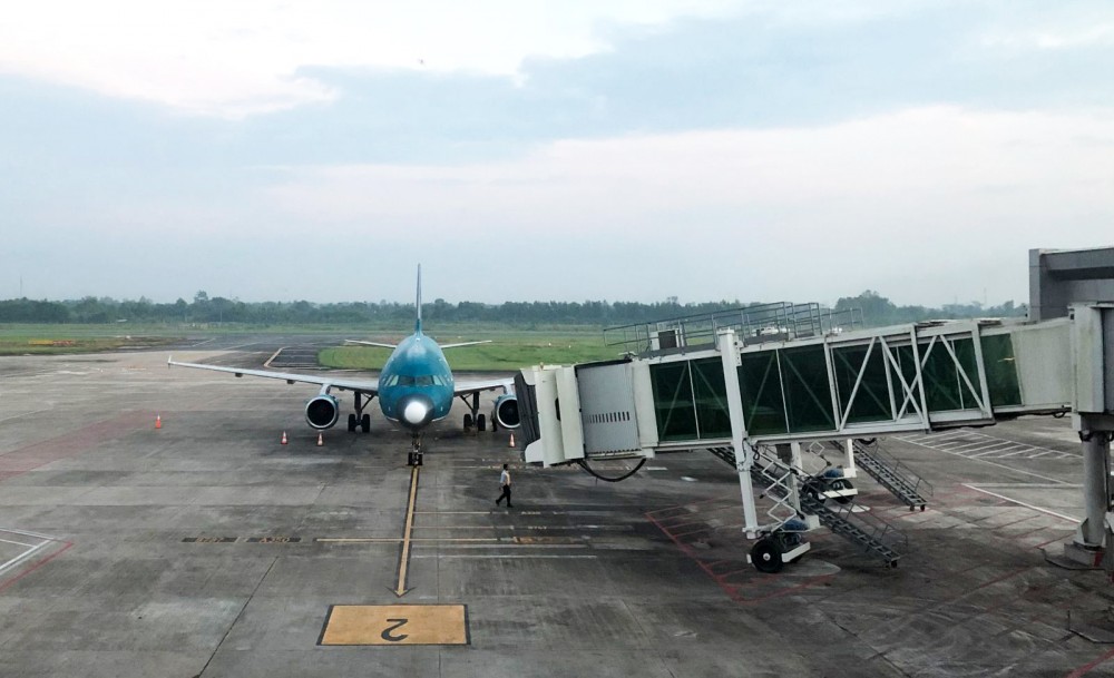 Hoạt động tại Cảng Hàng không quốc tế Cần Thơ. Ảnh: N.H