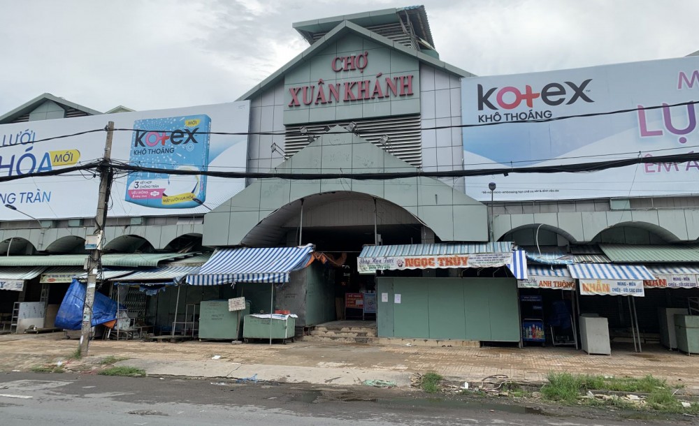 Chợ Xuân Khánh, quận Ninh Kiều trong thời gian ngưng hoạt động để phòng, chống dịch COVID-19. Ảnh: N.H