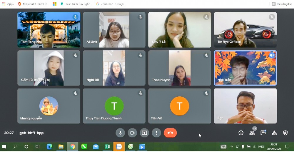 Khóa học kỹ năng dẫn chương trình, nói trước công chúng của anh Tùng qua nền tảng Google Meet.
