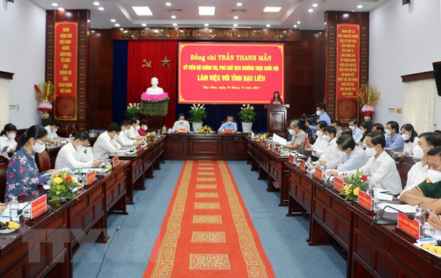 Phó Chủ tịch Thường trực Quốc hội Trần Thanh Mẫn làm việc tại Bạc Liêu