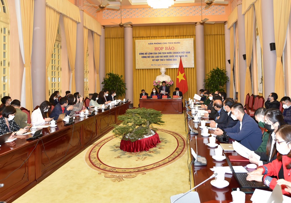 Công bố Lệnh của Chủ tịch nước về 2 luật vừa được Quốc hội thông qua