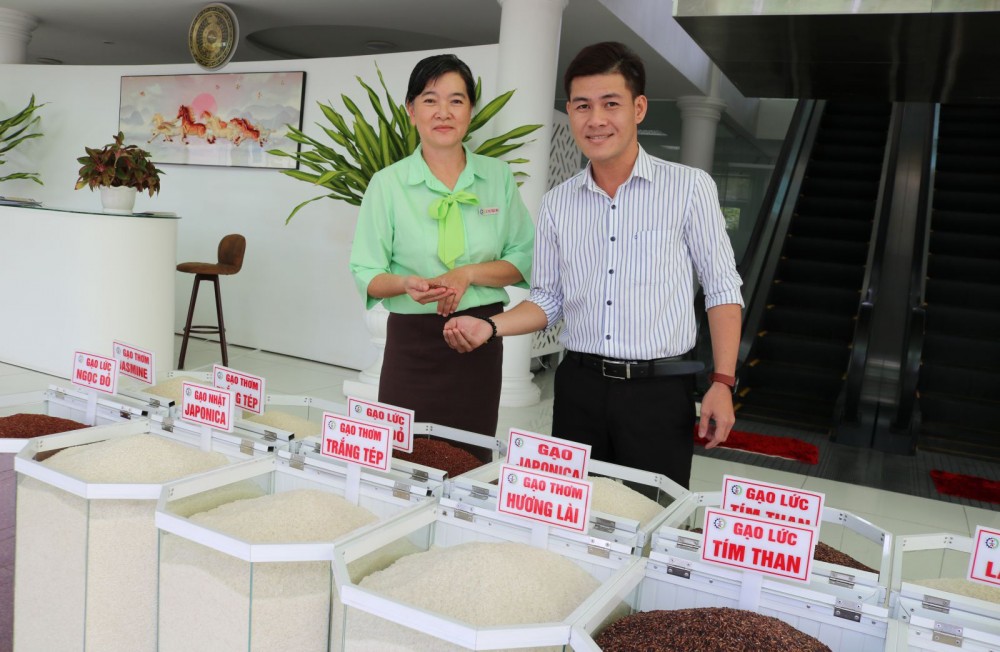 Hiện nhiều doanh nghiệp tại vùng ĐBSCL đã xuất khẩu được gạo thơm với giá cao sang thị trường châu Âu. Trong ảnh: các loại gạo thơm ngon của Công ty CP Nông nghiệp công nghệ cao Trung An ở quận Thốt Nốt, TP Cần Thơ.