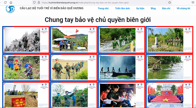 Triển lãm trực tuyến “Xuân biên giới - Tết hải đảo”. Ảnh chụp màn hình