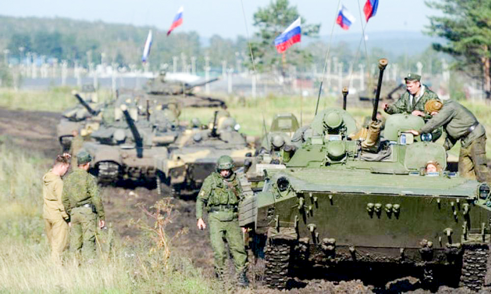 Binh sĩ Nga trong một cuộc tập trận chung với Trung Quốc. Ảnh: RIA Novosti