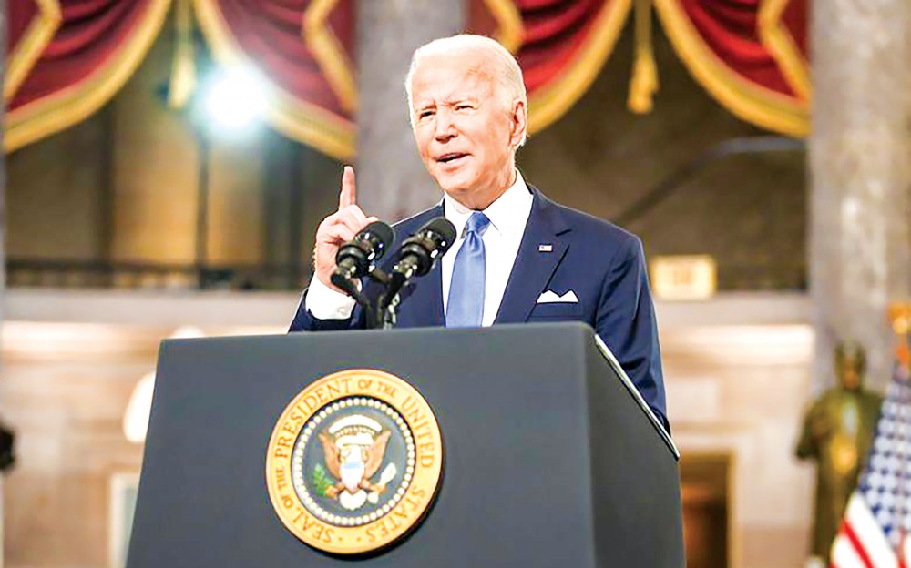 Tổng thống Biden kêu gọi quốc gia đoàn kết nhân kỷ niệm một năm vụ bạo loạn Đồi Capitol. Ảnh: Getty Images