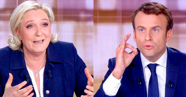 Bà Le Pen và Tổng thống Macron. Ảnh: AFP