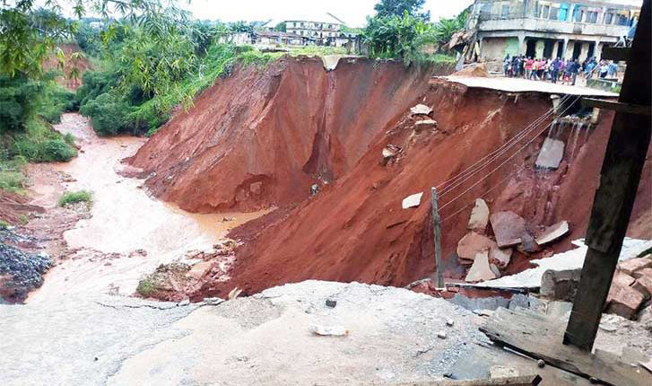 Xói mòn đất ở Đông Nam Nigeria. Ảnh: guardian.ng