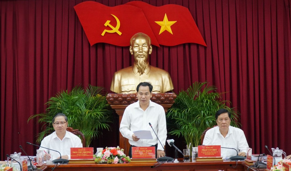 Đồng chí Lê Quang Mạnh phát biểu kết luận cuộc họp. Ảnh: ANH DŨNG