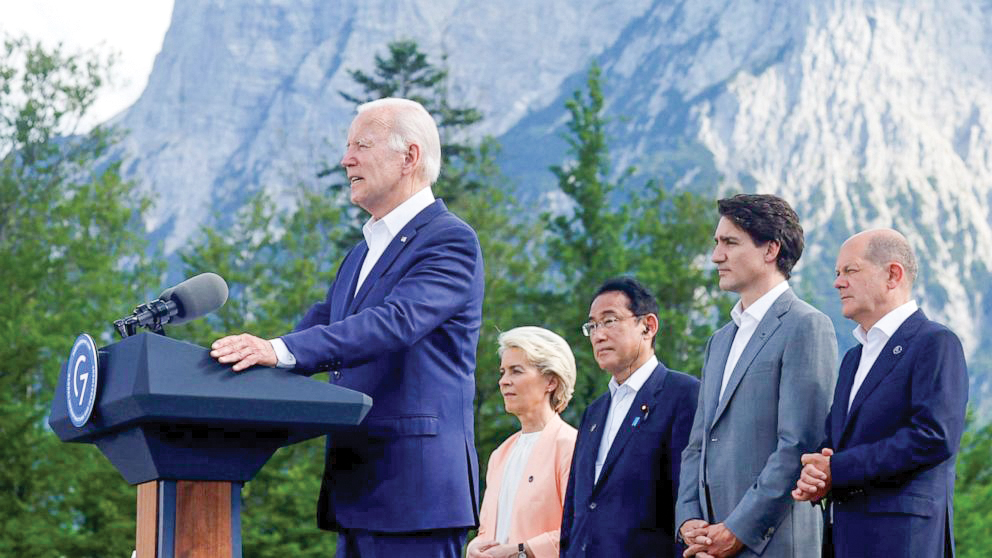 Tổng thống Biden phát biểu tại thượng đỉnh G7. Ảnh: Getty Images