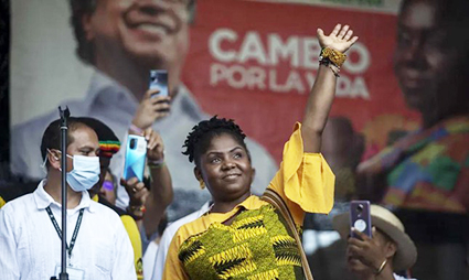 Bà Francia Marquez vừa được bầu làm nữ phó tổng thống da màu đầu tiên của Colombia. Ảnh: France24