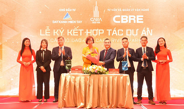 Đất Xanh Miền Tây ký kết hợp tác với Đất Xanh E&C và CBRE phát triển dự án căn hộ cao cấp Cara River Park