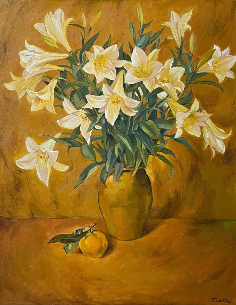 Những nét vẽ thiện nguyện “Xuôi dòng sông Thu” Một tác phẩm tham gia triển lãm “Xuôi dòng sông Thu”. Ảnh: FB Ngô Trần Vũ