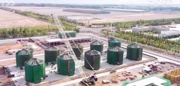 Nhà máy “hydrogen xanh” đang được Trung Quốc xây dựng ở Tân Cương. Ảnh: GN24
