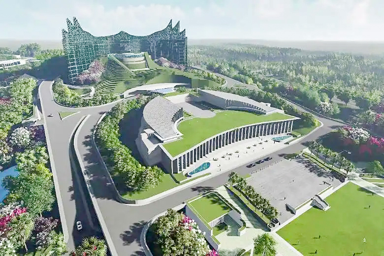 Phối cảnh một phần thủ đô mới Nusantara của Indonesia. 