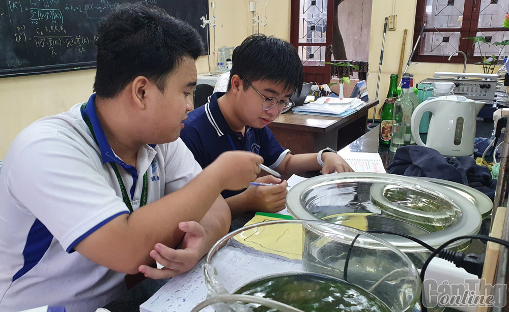 Sinh viên Khoa Sư phạm, Trường ĐH Cần Thơ học tập, nghiên cứu tại phòng thí nghiệm.