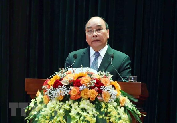 Chủ tịch nước Nguyễn Xuân Phúc phát biểu. (Ảnh: Phạm Kiên/TTXVN)