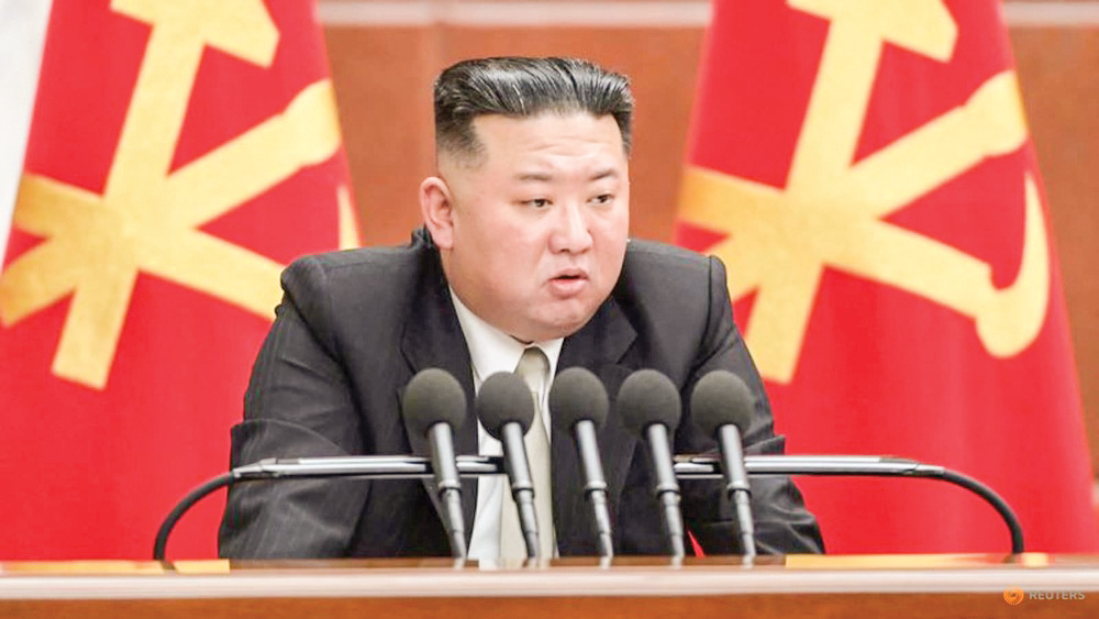 Nhà lãnh đạo Kim Jong-un tại Hội nghị toàn thể mở rộng của Ủy ban Trung ương đảng Lao động Triều Tiên ngày 27-12. Ảnh: Reuters