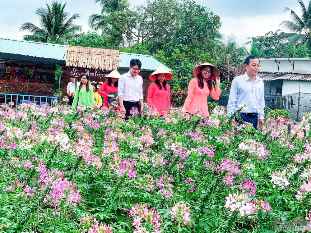 Đoàn khát sát tại Làng hoa Cần Thơ.